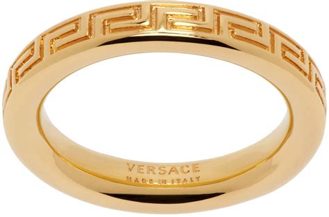 versace greek key statement ring|Gold Greek Key Ring by Versace on Sale .